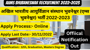 AIIMS Bhubaneswar Recruitment 2022-2023